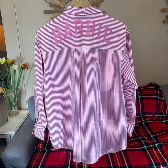 NWT GAP x Barbie The Big Shirt Striped Button Down Size Medium - Picture 1 of 8